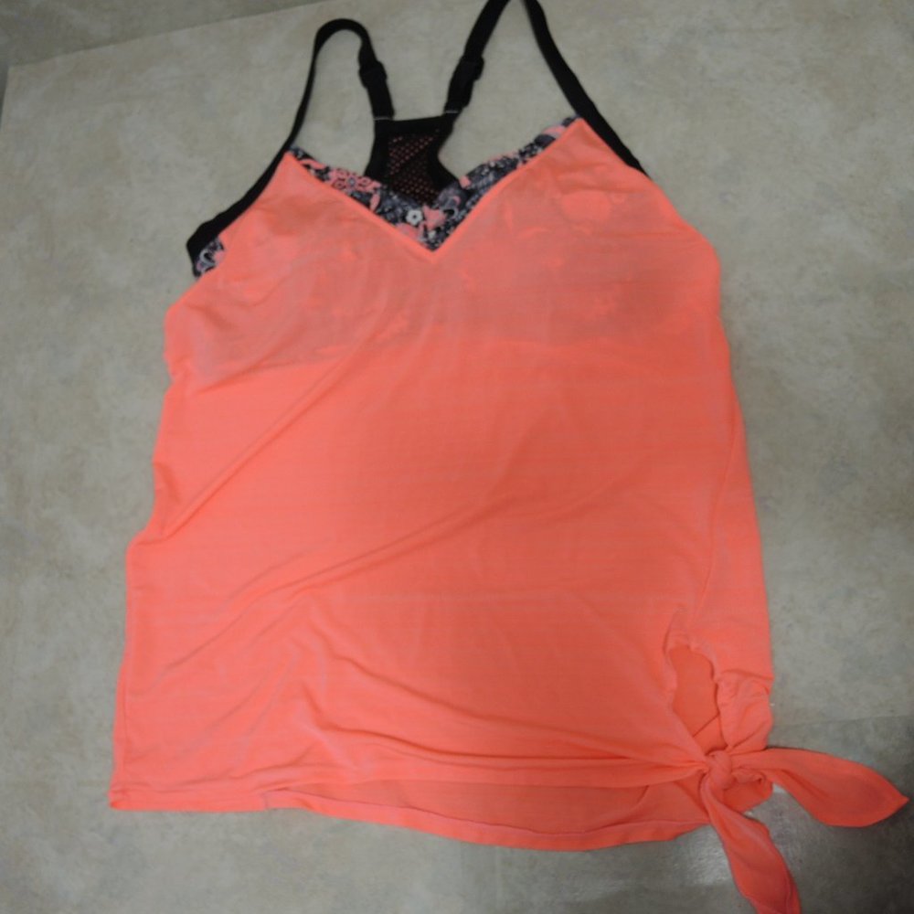 4/$25 ZeroXposur Firefly Blouson Tankini Swim Top Workout Tank Size Small